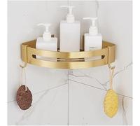 Mensole Galleggianti Vasca da Bagno Ad Angolo Doccia Caddy Mensola da Bagno A Parete Porta Shampoo in Alluminio Spazzolato Cosmetici Gel Doccia Organizer Mensola Antiruggine F, R Brushed Gold 1