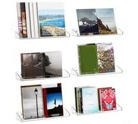 Mensole in acrilico da parete, confezione da 6 con deflettori laterali regolabili, doppi metodi di installazione per l'installazione a vite o danni, per organizzare gli oggetti (6 confezioni)