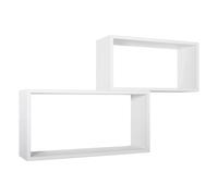MENSOLA SCAFFALE PARETE 2 PZ BIANCO RETTANGOLARE SALOTTO MODERNO BISLUNGO