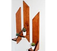 Mensole in legno con supporto porta oggetti design moderno 3 mensole