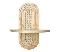 Mensole in legno per decorazione da parete del soggiorno, mensola in rattan fatta a mano, mensola sospesa da parete in stile rustico vintage, fioriera scaffalature portaoggetti, naturale artistico(Ori