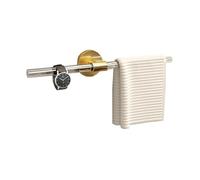 Mensole per doccia Portasciugamani in acrilico montato a parete, portasciugamani moderno di lusso con base rotonda singola, portasciugamani senza foratura for bagno, cucina, balcone Arredo bagno(Gold,
