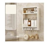 Mensole per Doccia Scaffale da bagno a due strati con cassetti Scaffale da parete in plastica Scaffale da lavaggio Prodotti for la cura della pelle Scaffale portaoggetti Scaffale semplice senza perfor