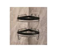 Mensole per il bagno, Confezione da 2 contenitori for doccia angolari con ganci, mensole for doccia triangolari montate a parete, organizer for doccia in acrilico senza foratura con recinzione metalli