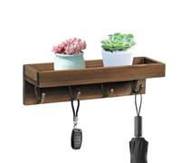 Mensole Per Parete Della Camera - Legno Rustico 7x7x25 cm | Decorazione Casa Vintage Spazio Archiviazione Risparmio Spazio with Ganci Metallo, Organizzazione Ingresso, Cucina, Bagno, Ripiani Da Parete