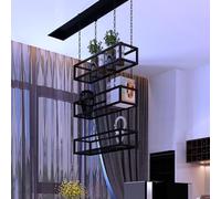 Mensole per vino sospese al soffitto, supporto galleggiante in metallo per decorazioni di piante floreali, scaffali per mensole a muro per cucina, sala da pranzo, bar, ristoranti(80x25x15cm)