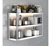 Mensole portaoggetti da parete in acciaio inox, organizer a 2/3 ripiani per cucina, perfetto per piatti, spezie, piatti, tazze, libri, salvaspazio, per casa e ufficio