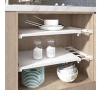 Mensole regolabili per armadio, 24 cm, asta di tensione espandibile per armadi, scaffali regolabili, per cucina, bagno, guardaroba, lunghezza 38-60 cm