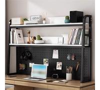 Mensole Scrivania Da Appoggio Camera Da Letto Realizzato Con Piastra E Telaio in Acciaio Grande Capacità Multifunzionale Scaffale Da Scrivania ( Color : Black frame white , Size : 115*100cm )