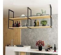 Mensole sospese al soffitto Mensola sospesa Scaffale da parete in ferro artistico sospeso Espositore da parete nel bar della cucina, supporto per piante da fiore con guardrail | Facile da installare (