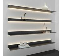 Mensole sospese da parete con luci a LED, materiale in ferro per una maggiore durata, ampia superficie per carichi pesanti, ideale per case, uffici e centri commerciali
