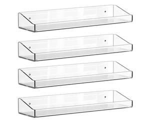 Mensole sospese Decorazione della stanza - Scaffale per esposizione trasparente da 15,2 * 4,2 * 2 pollici, Mensole sospese da cucina | per libri, bottiglie di profumo, figurine d'azione, bambole, disp