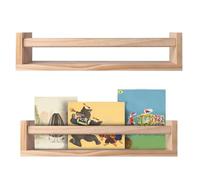 Mensole sospese in legno 2 pezzi Scaffale da parete per cameretta dei bambini 16, 5 pollici Organizzatore per scaffali in legno naturale per bambini Decorazioni per la cameretta dei Contengono