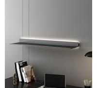 Mensole sospese moderne da parete con luce a LED, in lega di alluminio, a doppio lato, montaggio a parete, per riporre oggetti creativi, libreria, portabottiglie (grigio, 120 x 15 cm)