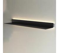 Mensole sospese nere con luci a LED, mensole da parete in metallo resistente per riporre decorazioni da parete, mensola sospesa con bordo rialzato, espositore illuminato per casa, camera da letto, s