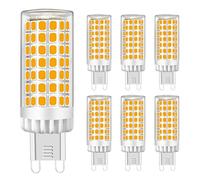 MENTA Lampadine LED G9 9W, Nessun Sfarfallio, Luce Bianca Calda 3000K, 750lm, Equivalente 75W Lampada Alogena, Luce brillante, Risparmio Energetico, Non Dimmerabile, AC220-240V, Φ18*64mm, 6 pezzi