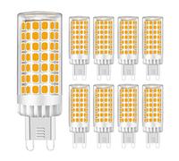 MENTA Lampadine LED G9 9W, Nessun Sfarfallio, Luce Bianca Calda 3000K, 750lm, Equivalente 75W Lampada Alogena, Luce brillante, Risparmio Energetico, Non Dimmerabile, AC220-240V, Φ18*64mm, 8 pezzi