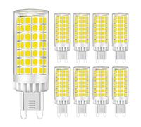 MENTA Lampadine LED G9 9W, Nessun Sfarfallio, Luce Bianca Fredda 6000K, 750lm, Equivalente 75W Lampada Alogena, Luce brillante, Risparmio Energetico, Non Dimmerabile, AC220-240V, Φ18*64mm, 8 pezzi