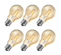 MENTA LED Lampadina Vintage Edison E27 4W equivalenti a 40W 400LM Bianco Caldo 2700K A60 Lampadine Decorativo per Casa, Ristorante, Bar, Caffe Non dimmerabile - 6 Pezzi