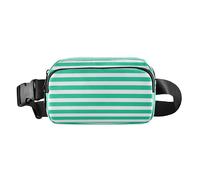 Menta Verde Bianco A Righe Elegante Marsupio Marsupio per donna d'affari Resistente all'acqua con Cinghia Regolabile per Viaggi Shopping Running accessori para correr mujer