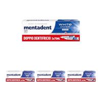 Mentadent Dentifricio White System Original, Sbiancante, 2x75ml (Confezione da 4)