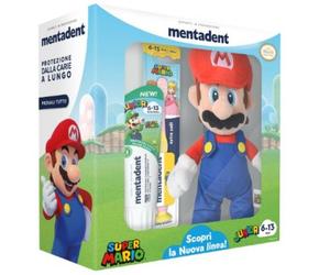 Mentadent - Kit Super Mario Junior 6-13 Anni Spazzolino + Dentifricio J P + Peluche