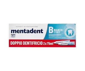 Mentadent P White Dentifricio con Antibatterico, 2 x 75ml