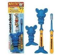 Mentadent Spazzolino Kids, Spazzolino Bambini 0-6 Anni, Setole Morbide con Punte Molto Sottili (0,01 mm), progettato per Denti da Latte, Testina Piccola e Arrotondata e Ventose alla base