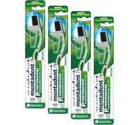 Mentadent Spazzolino P Antibatterico, Spazzolino Medio, con Setole Infuse di Ioni d'Argento, Protezione Antibatterica delle Setole, Manico a Tripla Angolazione e Pulisci-lingua in Gomma
