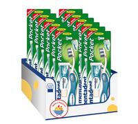 Mentadent Spazzolino Pocket da Viaggio - Compatto e Pieghevole kit con Spugna Brandizzata SPESA & RISPARMIO Inclusa - Variazioni 4/8/12 Pezzi (12)