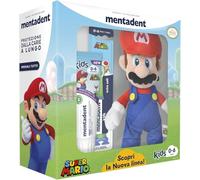 Mentadent, Super Mario Kids, Kit Plush, Spazzolino e Dentifricio Bambini 0-6 Anni, Personaggio a Sorpresa, Con Dentifricio Bambini Gusto Frutta, Spazzolino Bambini, Ideale per Denti da Latte