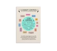 Mental Health Affirmation Wall Decor - Inspirational “I Can Control” Quote Print for Mindfulness, Self Care, Office(Framed,12x18inch(30x45cm))