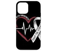 Mental Health Awareness Fight The Stigma Cuore Nastro Salute Custodia per iPhone 12 mini