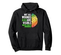 Mental Health Awareness - Not all Wounds Are Visible Felpa con Cappuccio