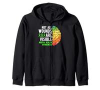 Mental Health Awareness - Not all Wounds Are Visible Felpa con Cappuccio