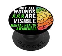 Mental Health Awareness - Not All Wounds are Visible PopSockets PopGrip Adesivo