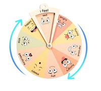 Mental Health Decor - Wooden Feelings Wheel, Interactive Emotional Artwork
