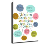 Mental Health Guide When Feeling Overwhelmed Focus Poster Wall Art for Home Office(Framed,08x12inch(20x30cm))