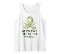 Mental Health Matters - Nastro Verde consapevolezza Floreale Canotta