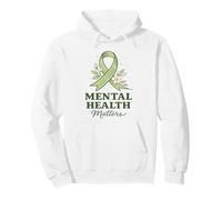 Mental Health Matters - Nastro Verde consapevolezza Floreale Felpa con Cappuccio