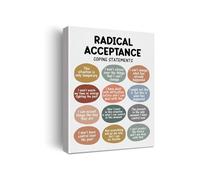 Mental Health Wall Art Therapy Office Decor Counselor Office Canvas Print Radical Acceptance DBT Skills Painting for Therapist Home Wall and Tabletop Decor(Unframed,12x18inch(30x45cm))