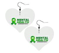 MentalAwareness Month Orecchini in pelle per donna Orecchini pendenti con pendente a goccia con gancio Regali per ragazza adulta