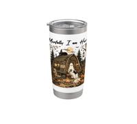 Mentally I am Here Halloween Ghost Autunno Zucca Patch Autunno Bicchiere termico in acciaio inox doppia parete