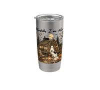 Mentally I am Here Halloween Ghost Autunno Zucca Patch Autunno Bicchiere termico in acciaio inox doppia parete