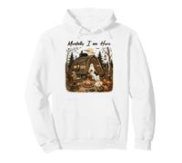 Mentally I am Here Halloween Ghost Autunno Zucca Patch Autunno Felpa con Cappuccio