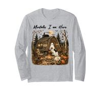 Mentally I am Here Halloween Ghost Autunno Zucca Patch Autunno Maglia a Manica
