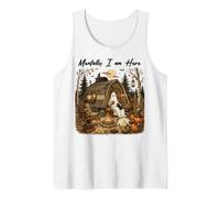 Mentalmente I Am Here Ghost Camping Halloween Campfire Canotta