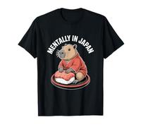 Mentalmente in Giappone Capybara Sushi Amante Giappone Maglietta