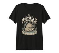 Mentalmente in Un caffè Capybara di Primavera Calda Maglietta Premium