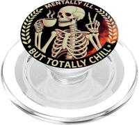Mentalmente malato ma totalmente freddo divertente scheletro arte PopSockets PopGrip per MagSafe